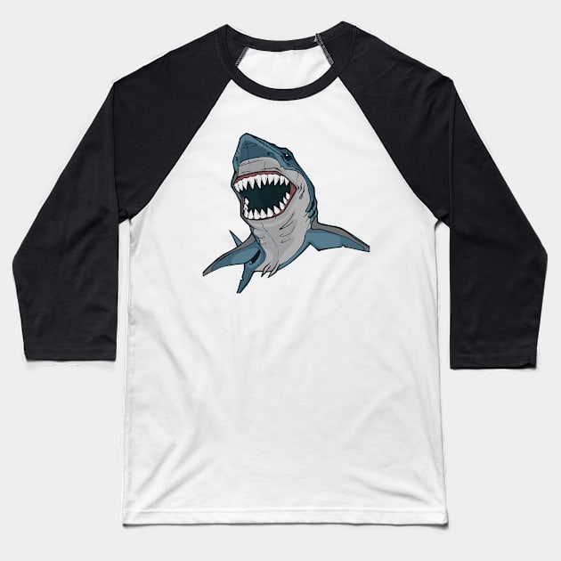 Dangerous Shark Baseball T-Shirt by Mako Design 